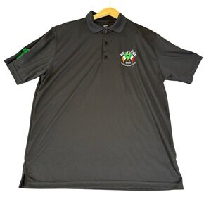 UltraClub Mens Black Irish Italian MickGuinea Cup 2023 Performance Polo Shirt L